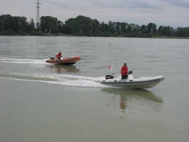 Ein Sportbootrennen auf der Donau